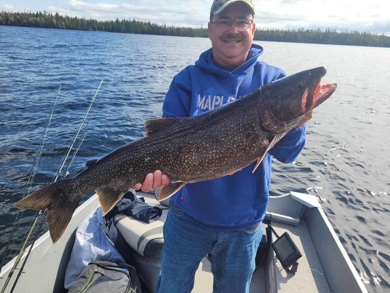 A person fishing in Ontario, Canada
