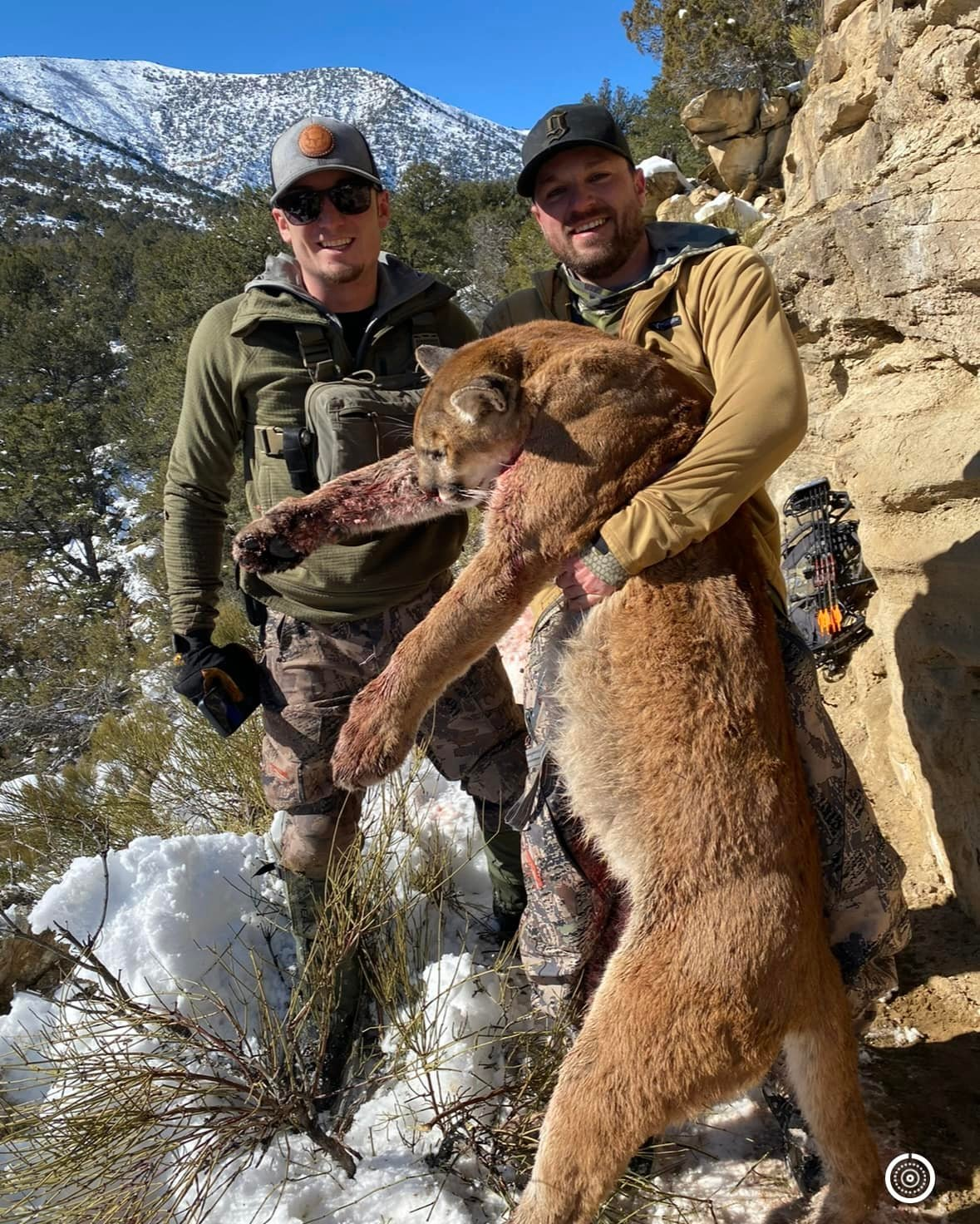 Two people hunting for fish in Colorado