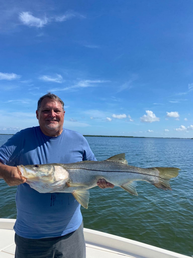 A snook, a large saltwater fish, caught in Matlacha