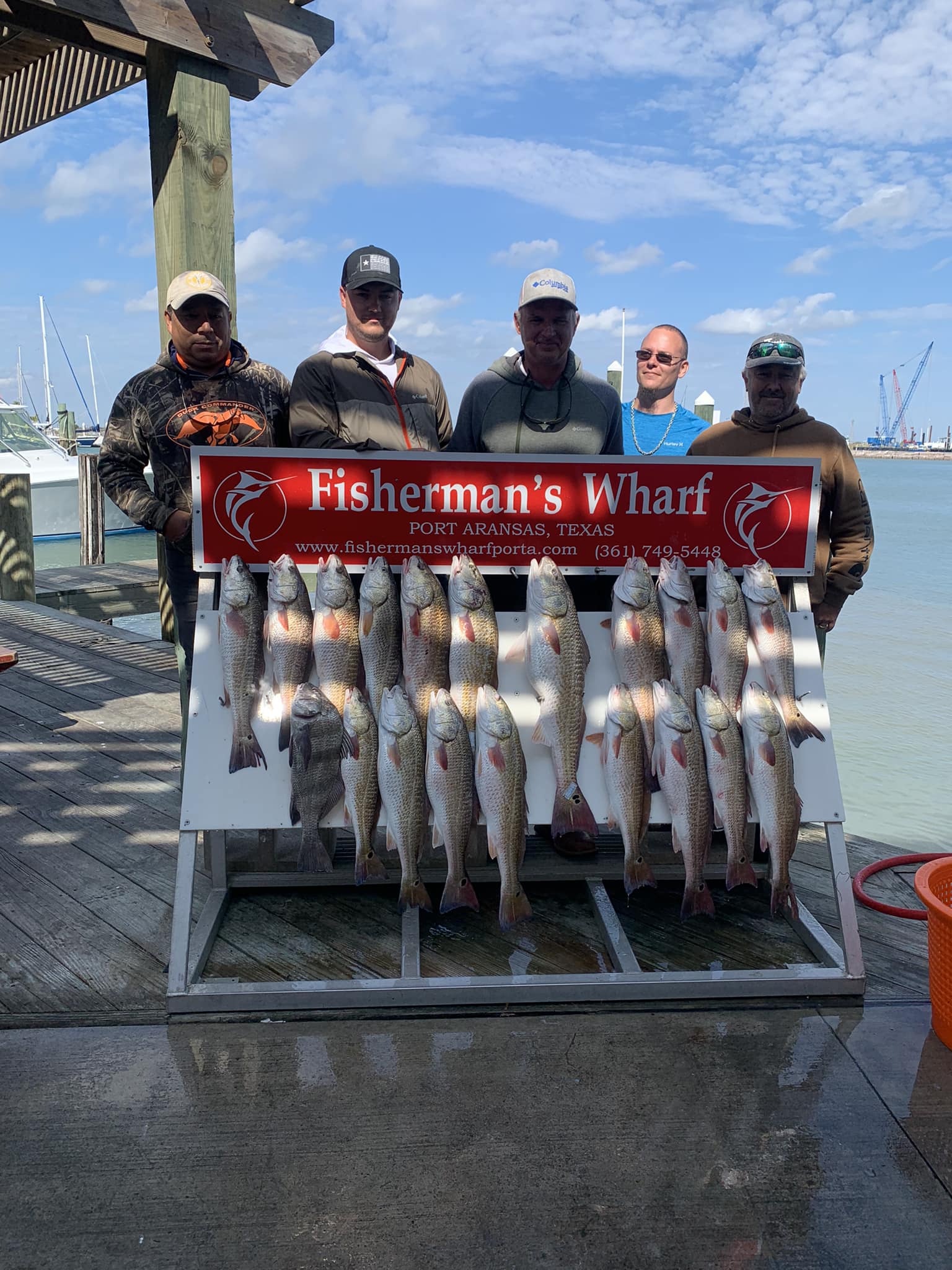 7 redfish caught in Port Aransas