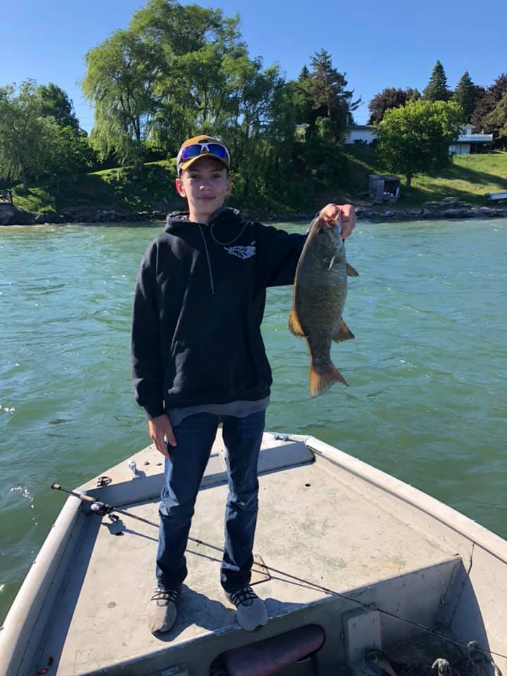 Smallmouth bass caught in Ogdensburg while fishing