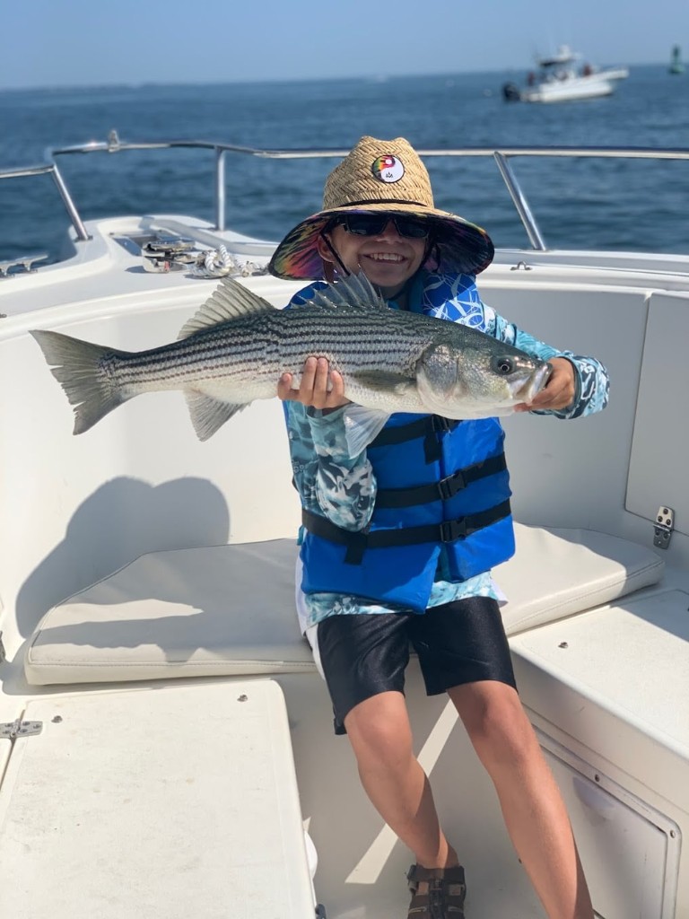Striped bass caught in East Boston
