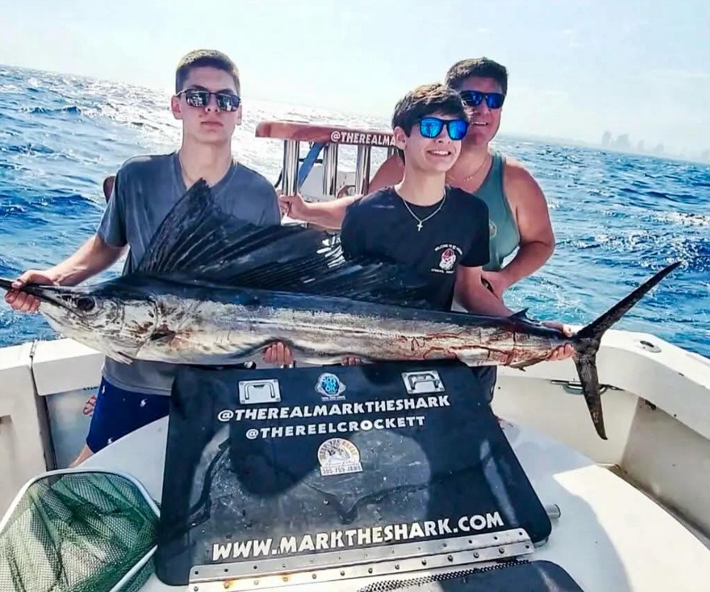 Atlantic sailfish caught during deep sea fishing trip in Pompano Beach FL