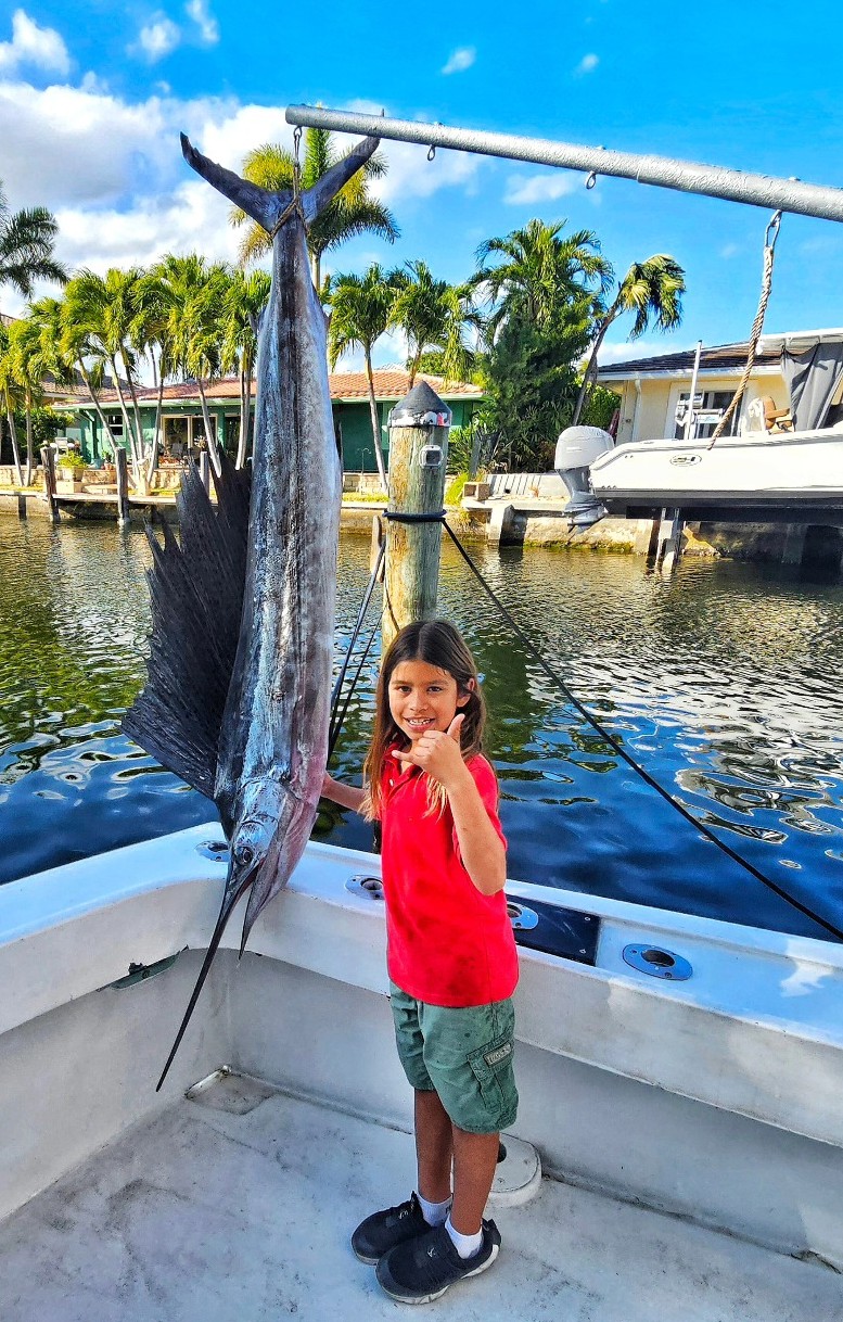Atlantic sailfish caught on fishing charter in Pompano Beach FL