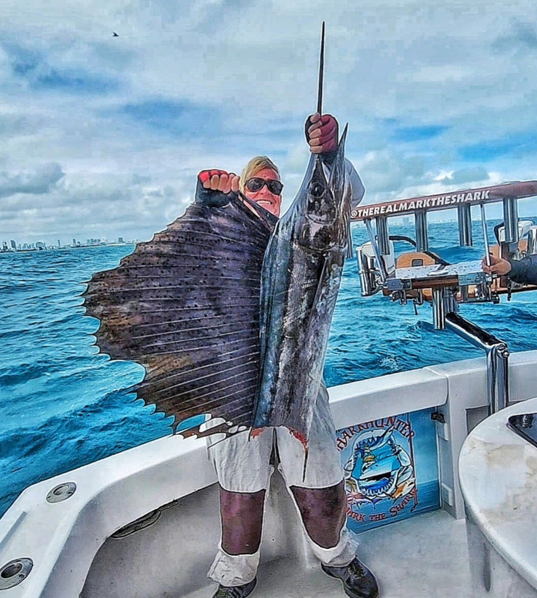 Indo-Pacific Sailfish caught on fishing boat in Pompano Beach FL
