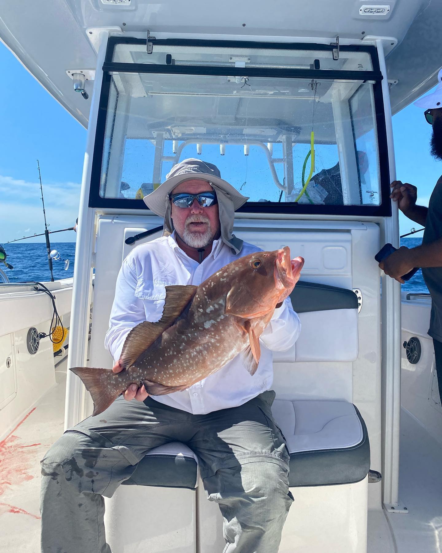 A red grouper fish caught in Palmetto