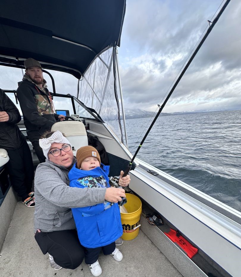 Three people fishing in CA