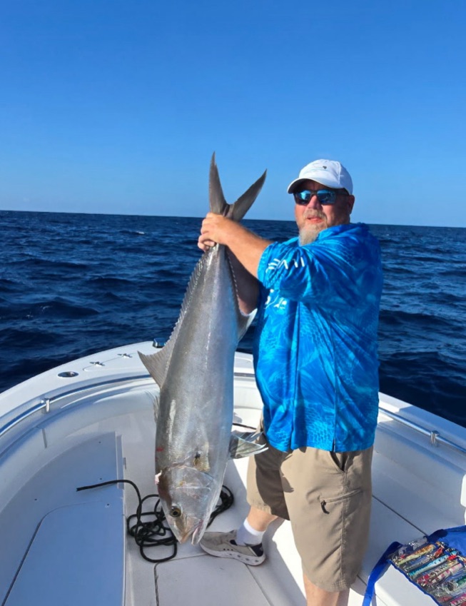 Greater amberjack caught fishing in Flagler Beach FL on boat