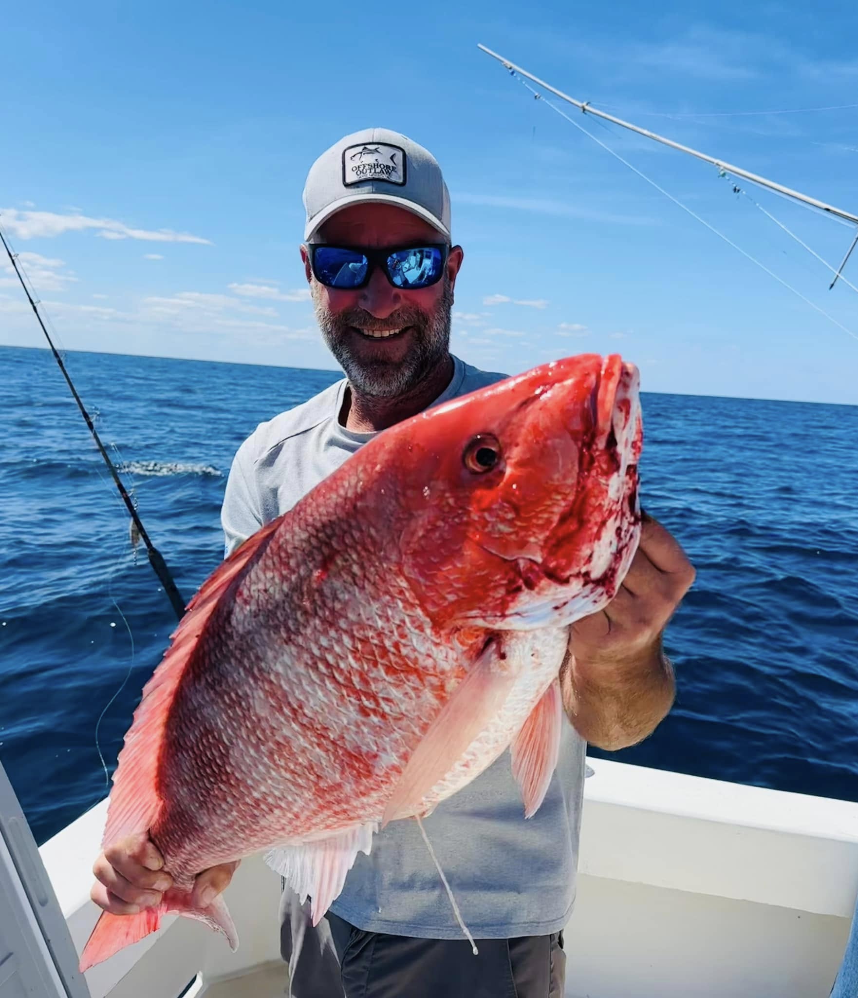 Red snapper caught during fishing trip in Morehead City NC waters
