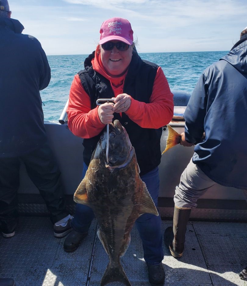 Photograph of a large Pacific Halibut caught while fishing in Soldotna