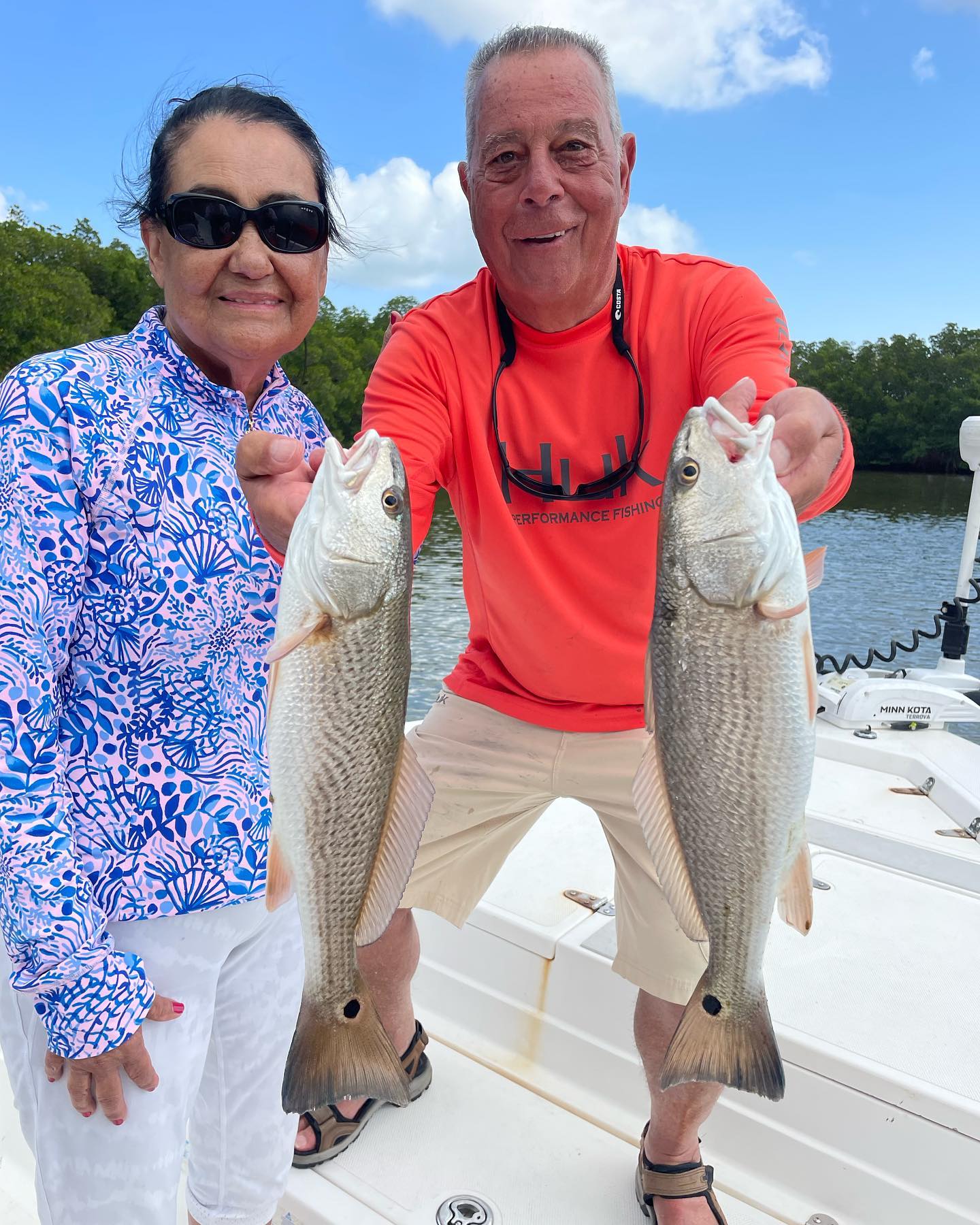 Two redfish caught during a fishing trip in St. Petersburg