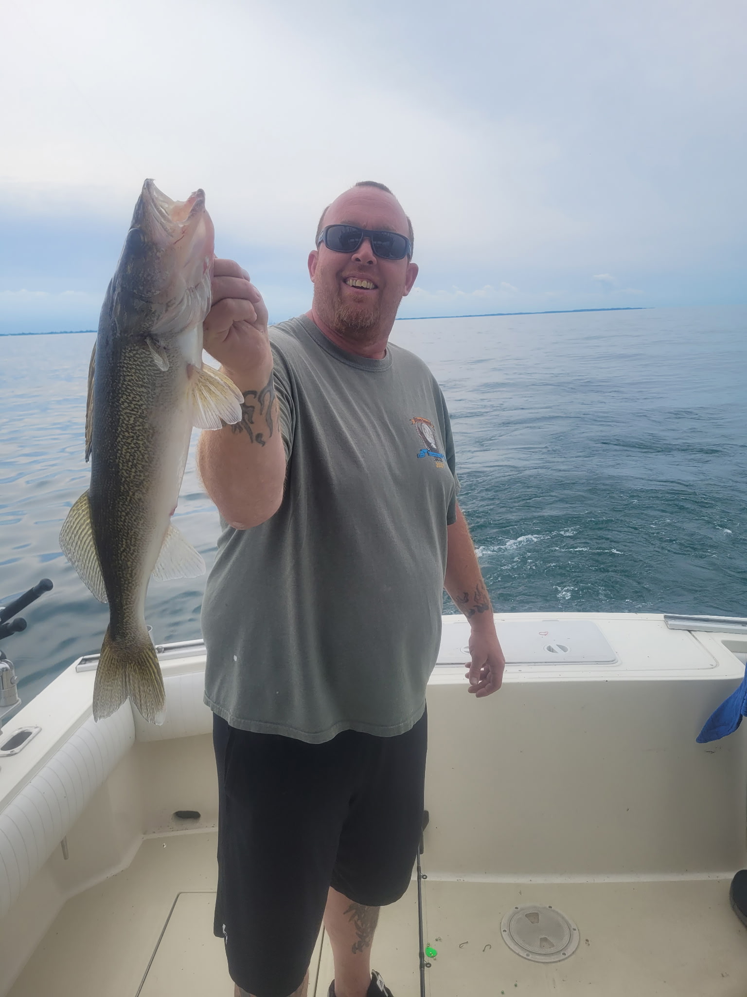 Walleye catch displayed on fishing boat at Lakeside Marblehead OH