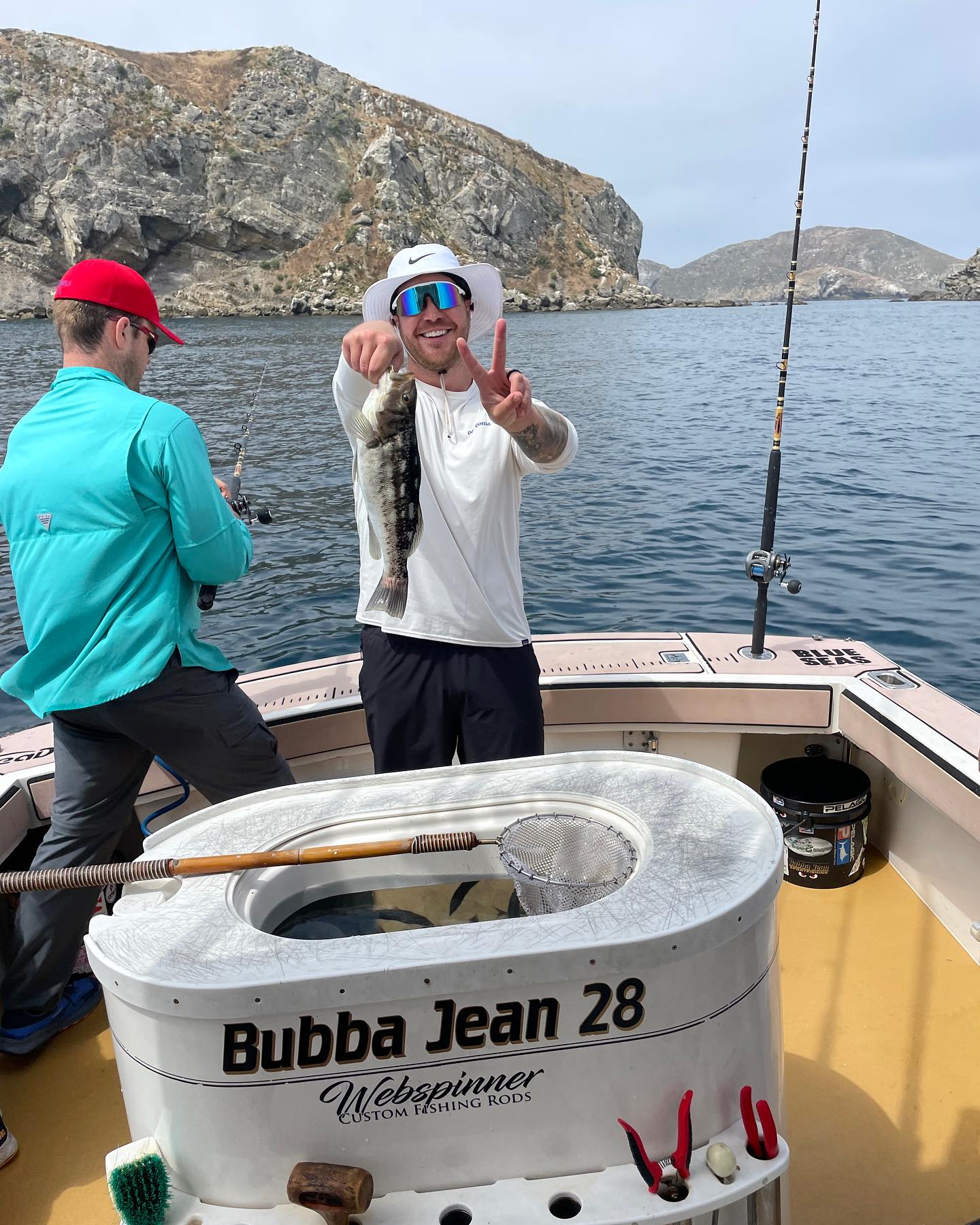 Kelp bass caught during fishing trip in San Diego