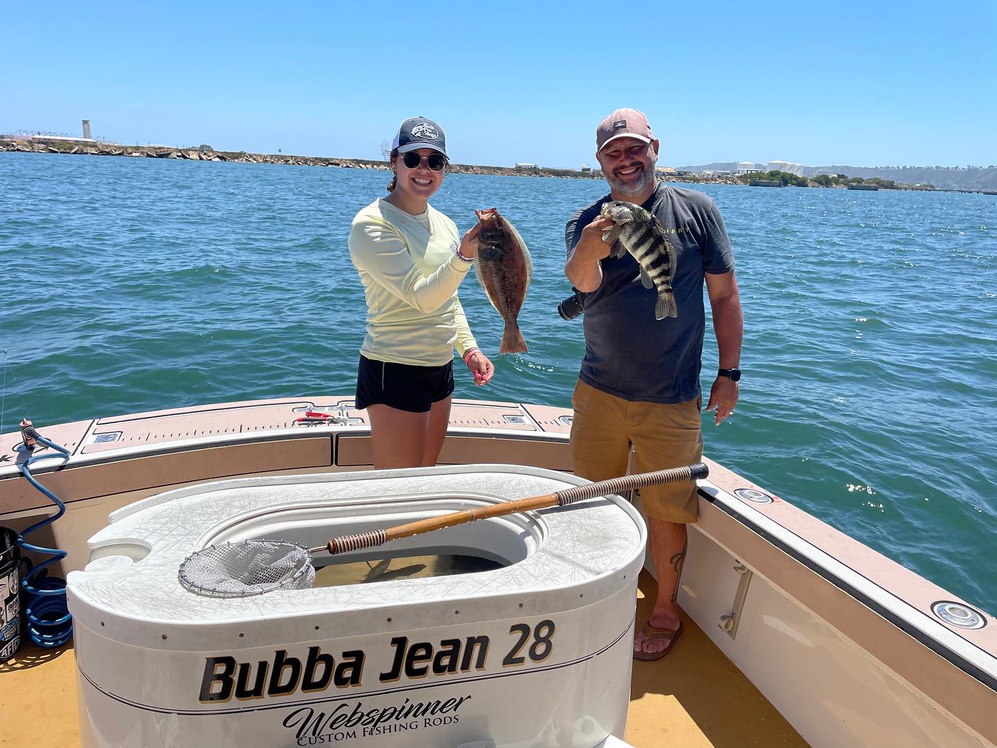 Successful anglers enjoying a day of fishing in California