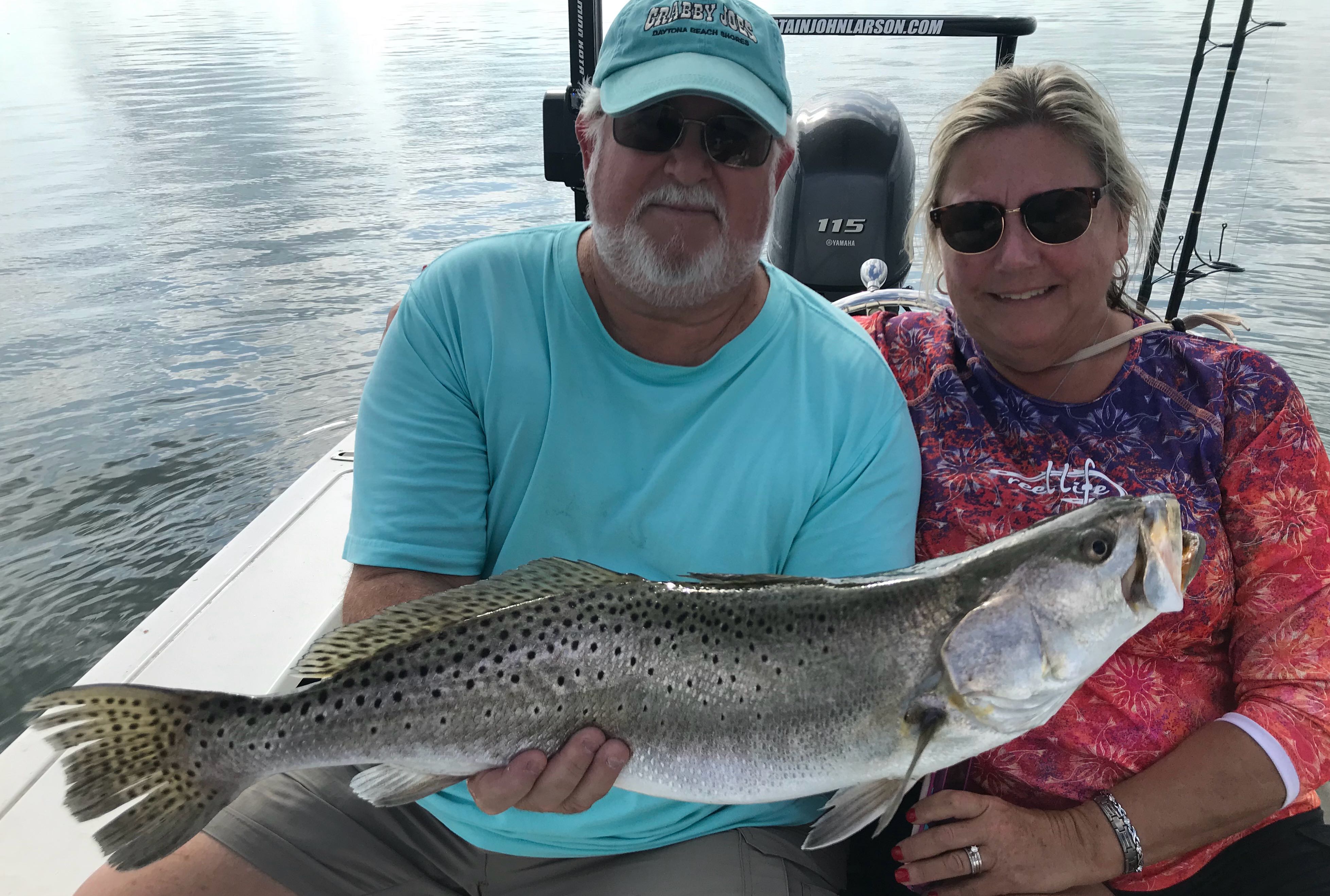 Spotted Weakfish, 32 inches, caught while fishing in Fort Pierce