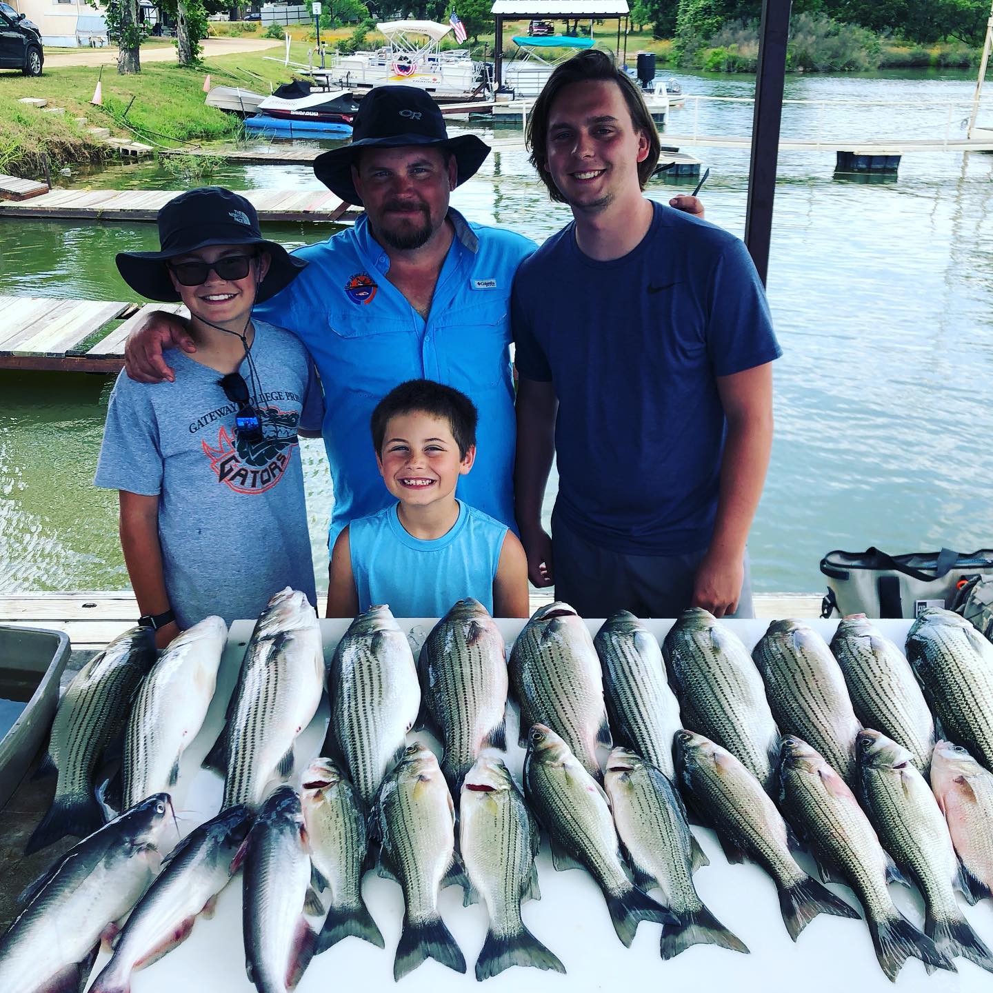 11 striped bass and wiper fish caught at Buchanan Dam