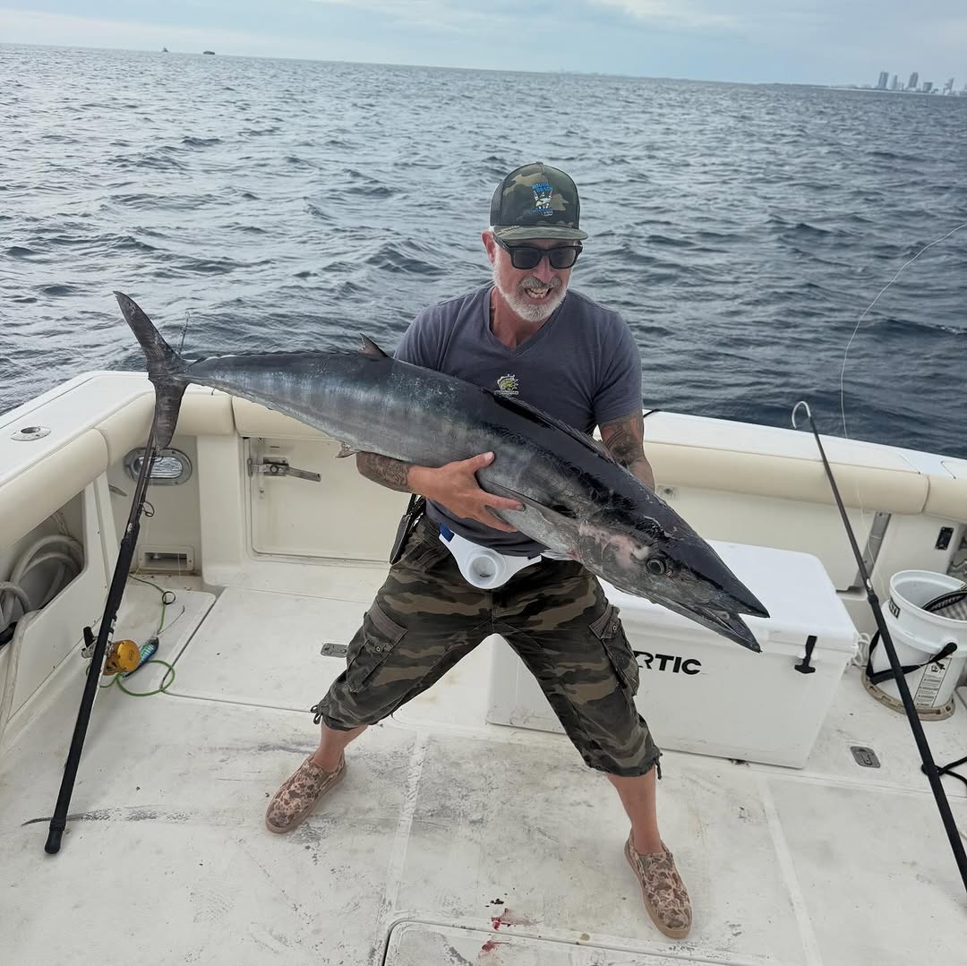 Wahoo fish catch on fishing boat in New York City NY waters