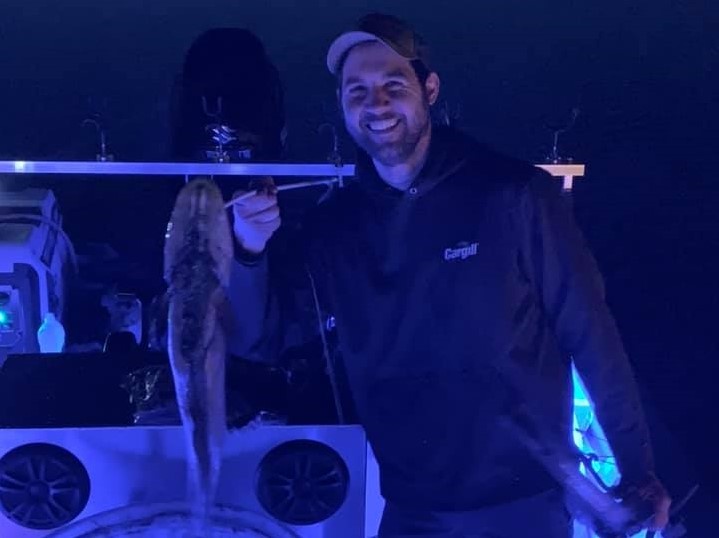 One fisherman catching a 17-inch fish in Trenton