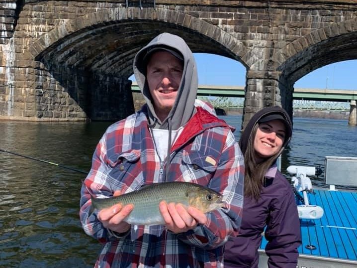 Two people fishing in Trenton