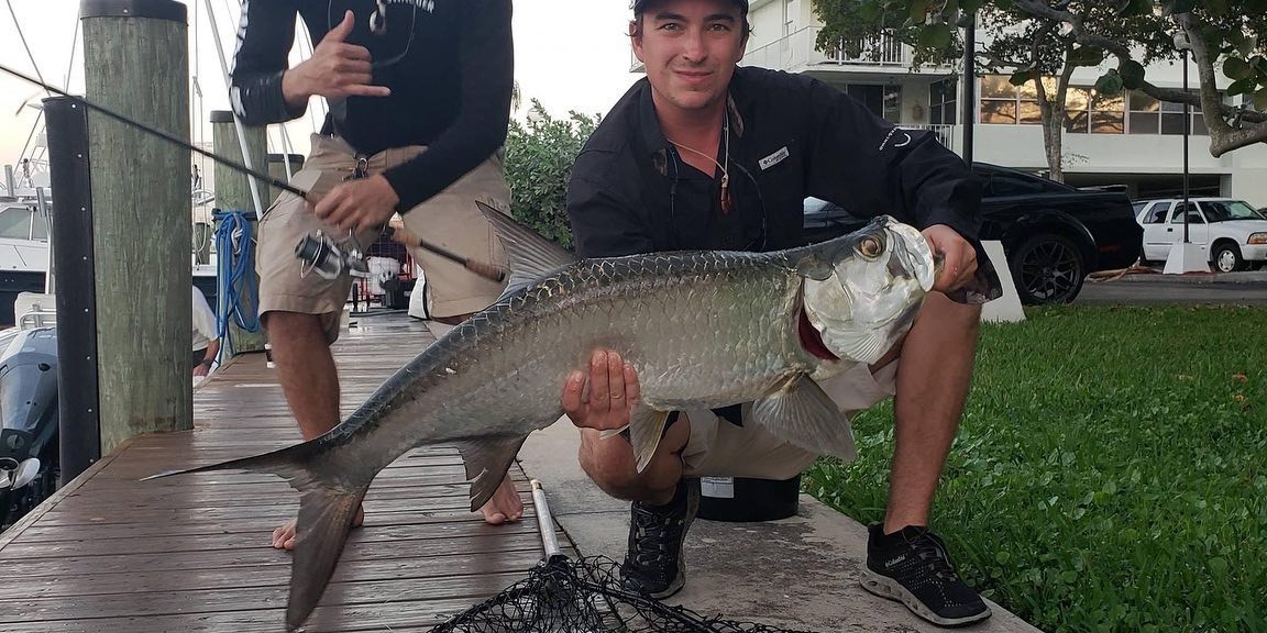 Tampa Bay Goliath Grouper shark tarpon fishing charter boat with heavy tackle gear ready