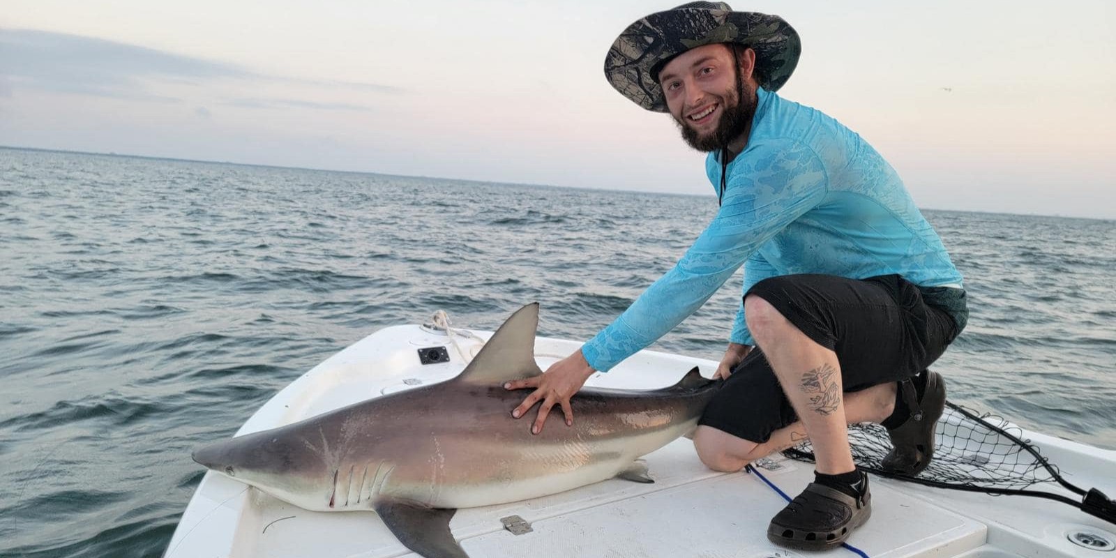 Half day Tampa Bay fishing charter targeting Goliath Grouper, sharks, and Tarpon for up to 6 guests