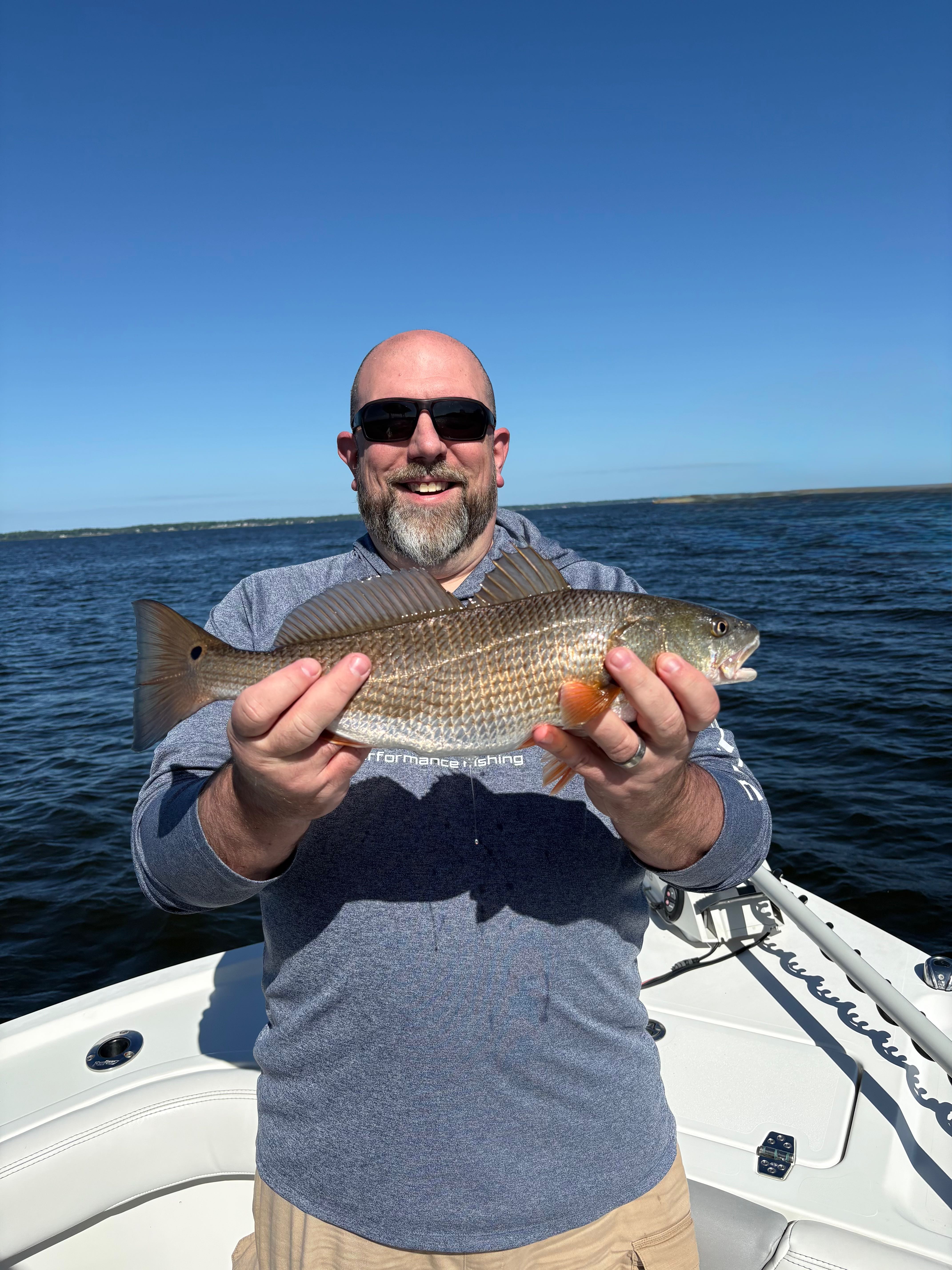 Redfish caught on fishing charter in Oriental NC waters