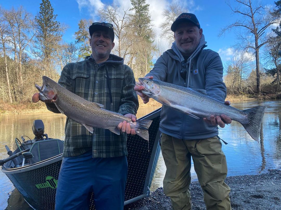 Two rainbow trout caught fishing in OR