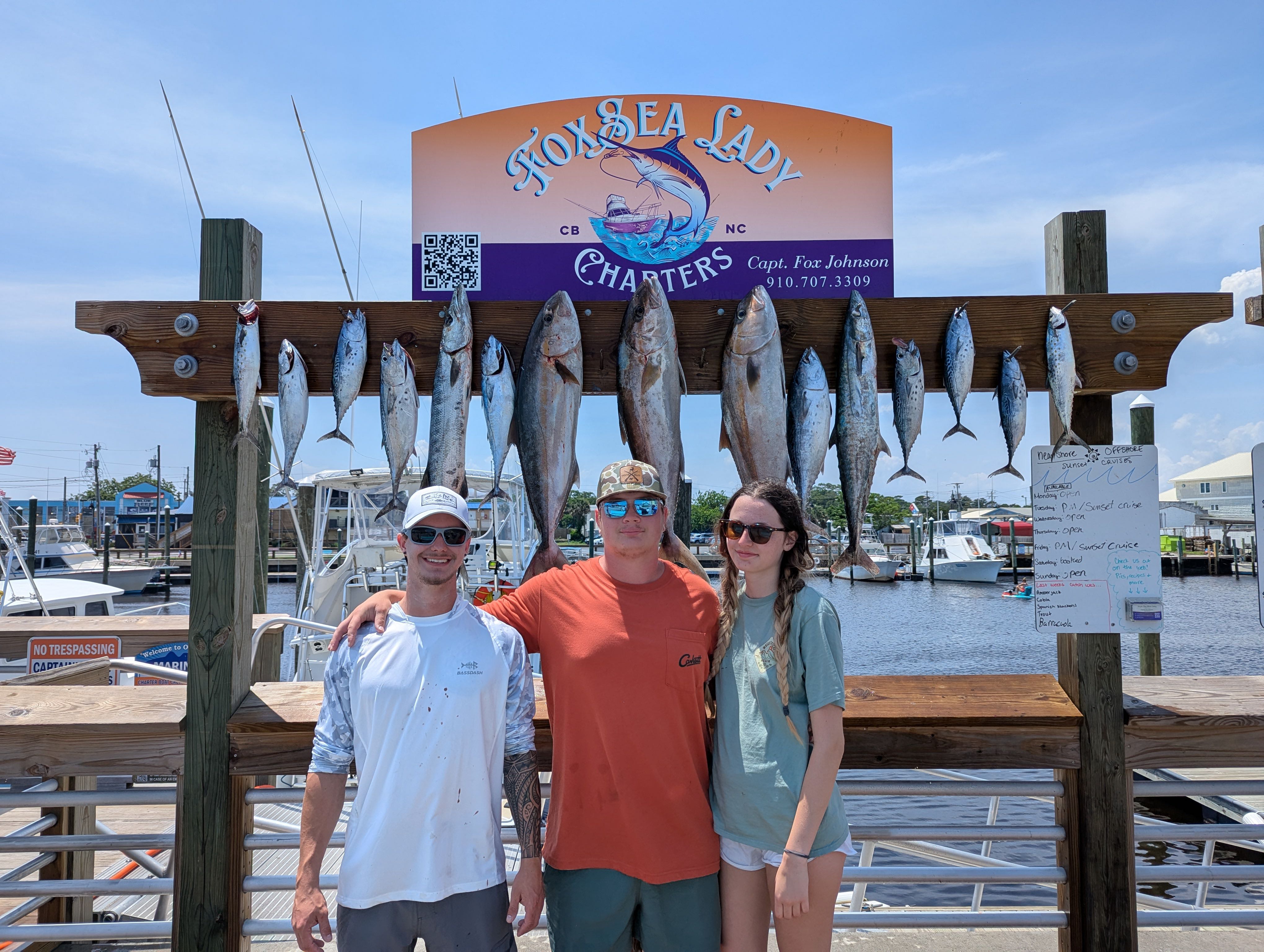 Image of King Mackerel and Little Tunny fish caught at Carolina Beach