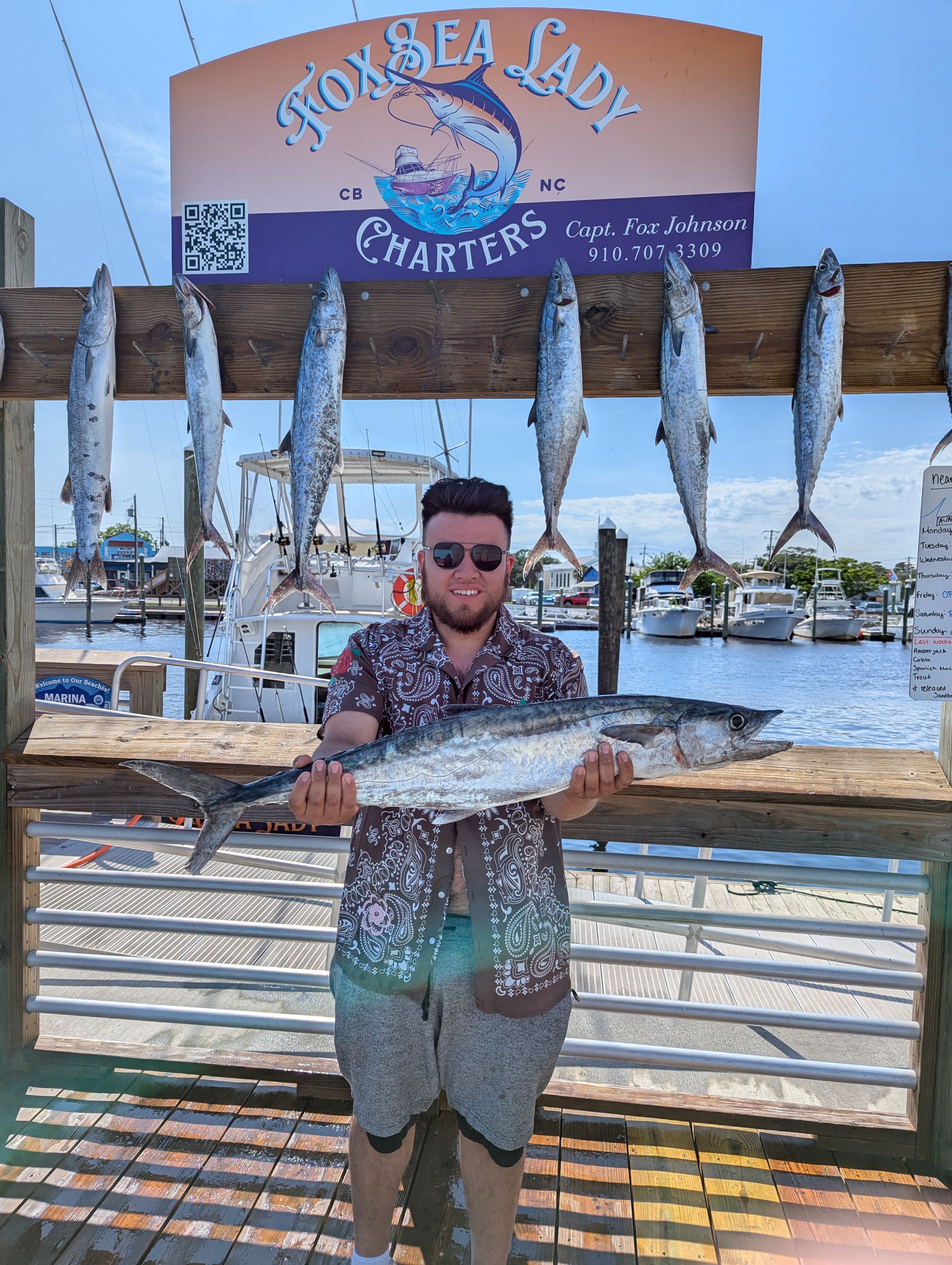 6 king mackerel, wahoo fish caught fishing in NC