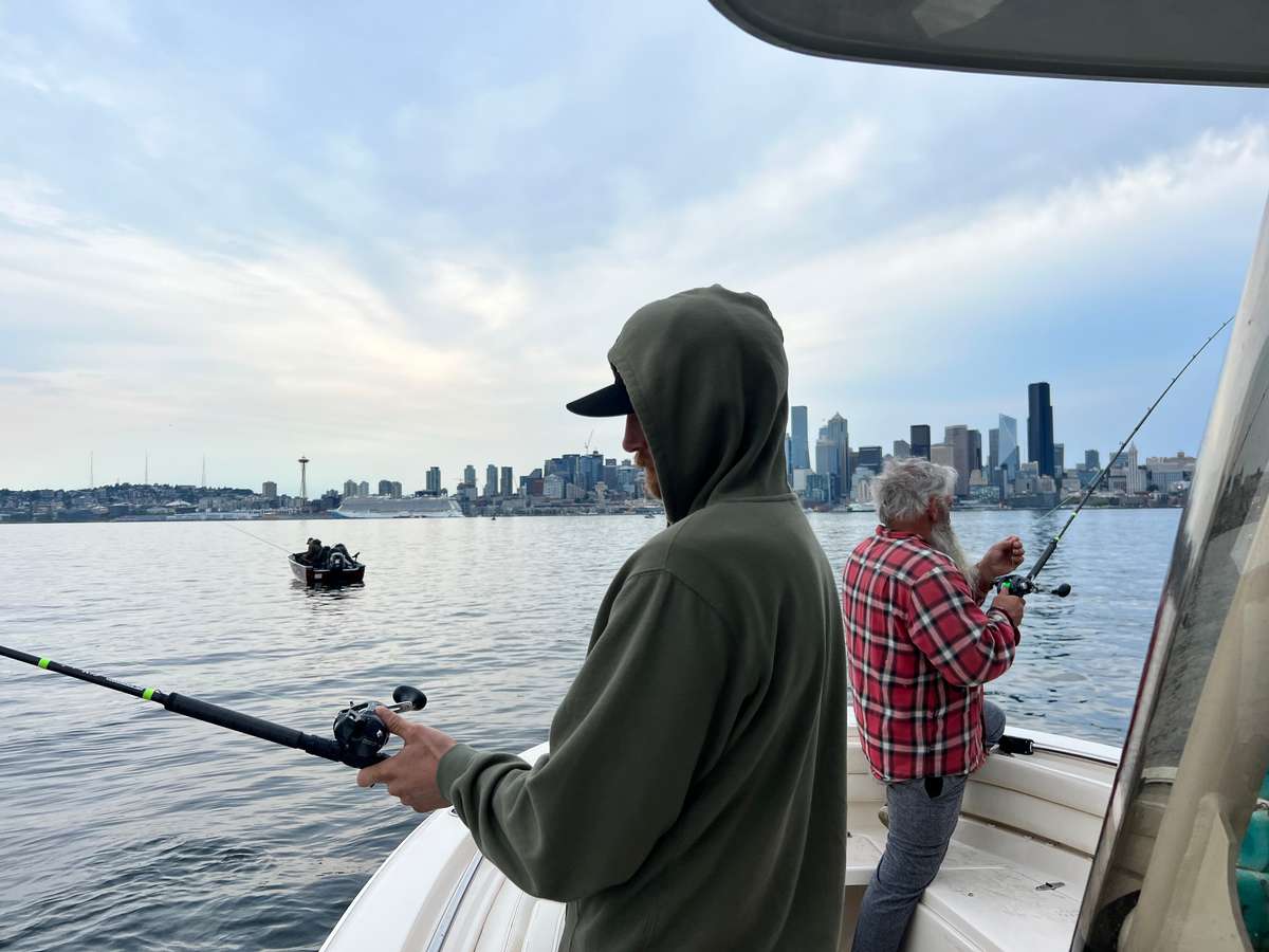 A person fishing in Seattle