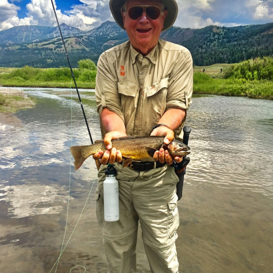 Angler with a fishing rod in Montana