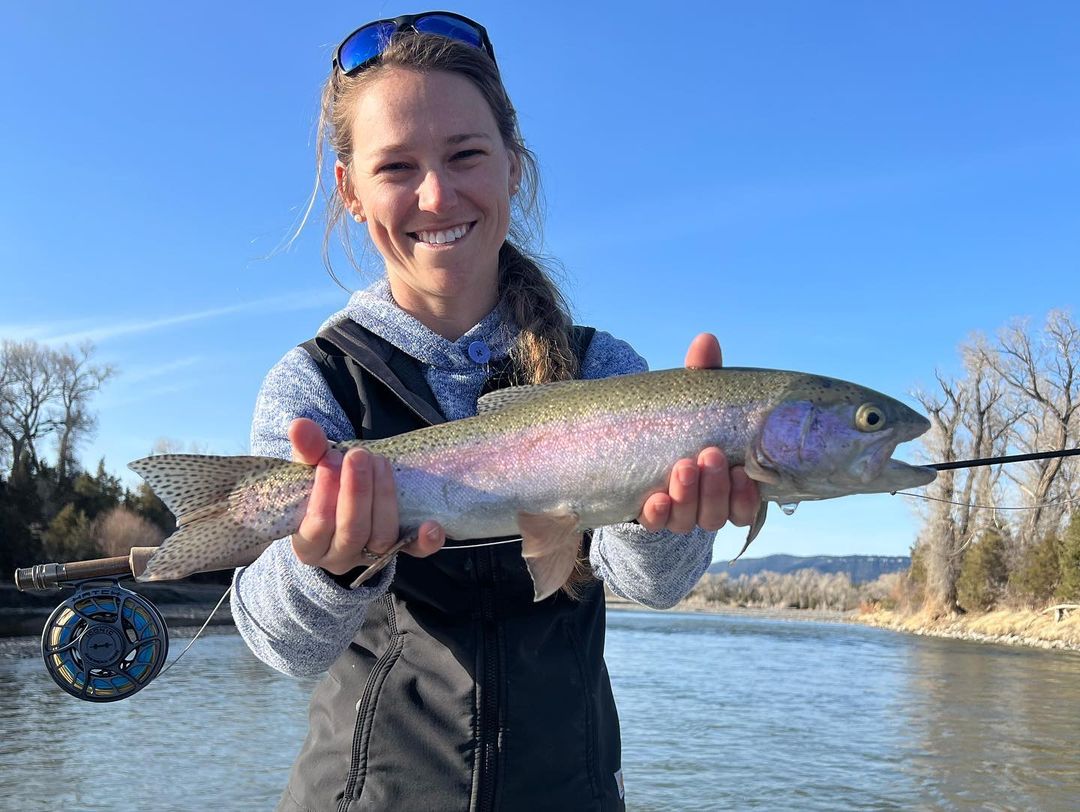 A lone rainbow trout caught in Livingston