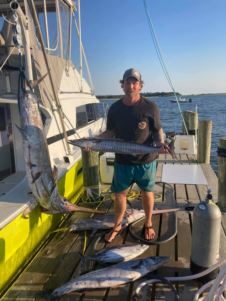 Three wahoo fish caught during fishing trip in Swansboro