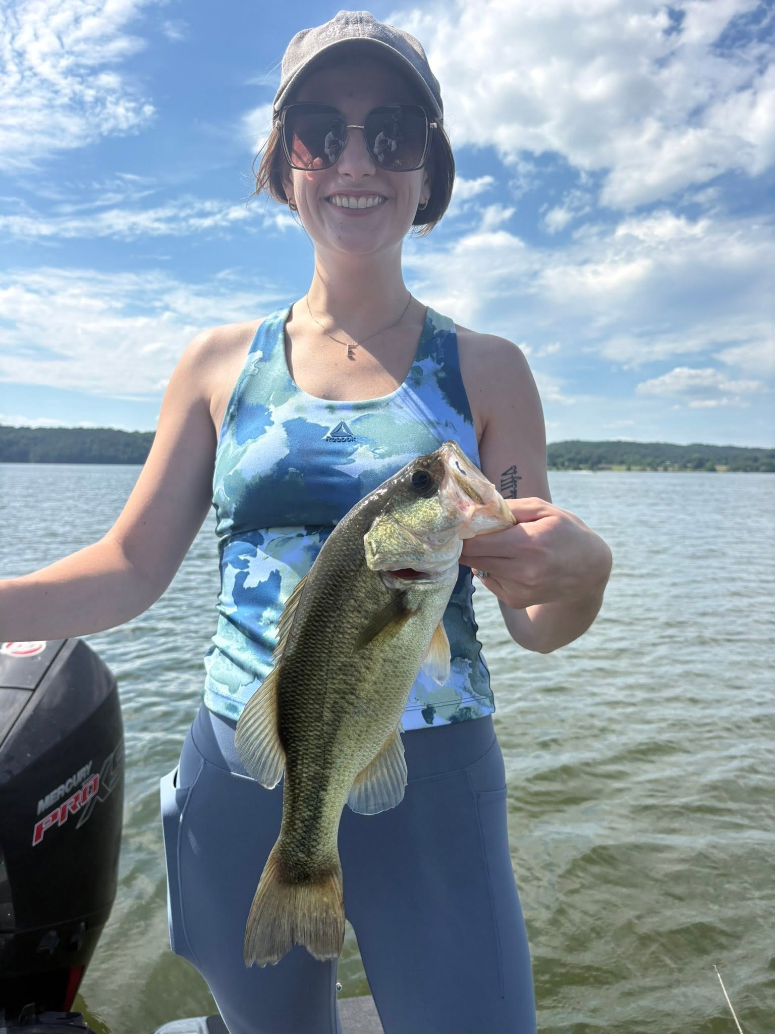 Bass caught while fishing on lake in Guntersville Alabama