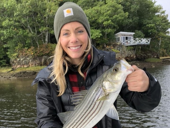 Striped bass caught in Biddeford, Maine