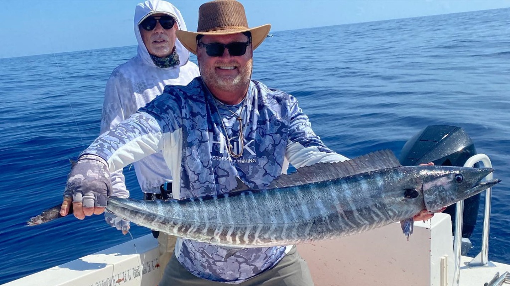 Wahoo fish caught by two people in Saint Augustine