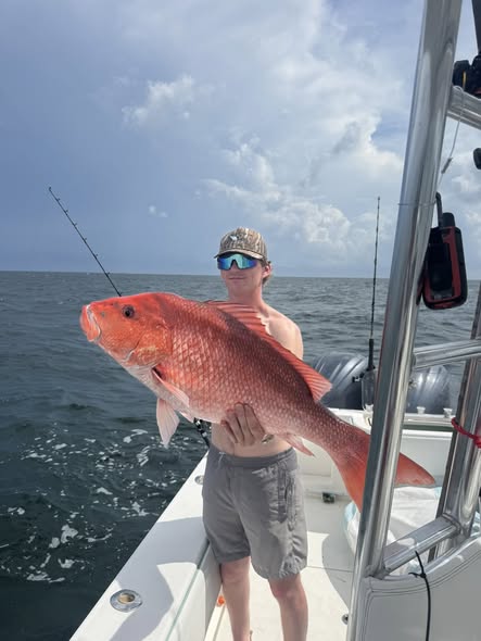 Red snapper catch from fishing charter in Dauphin Island Alabama waters