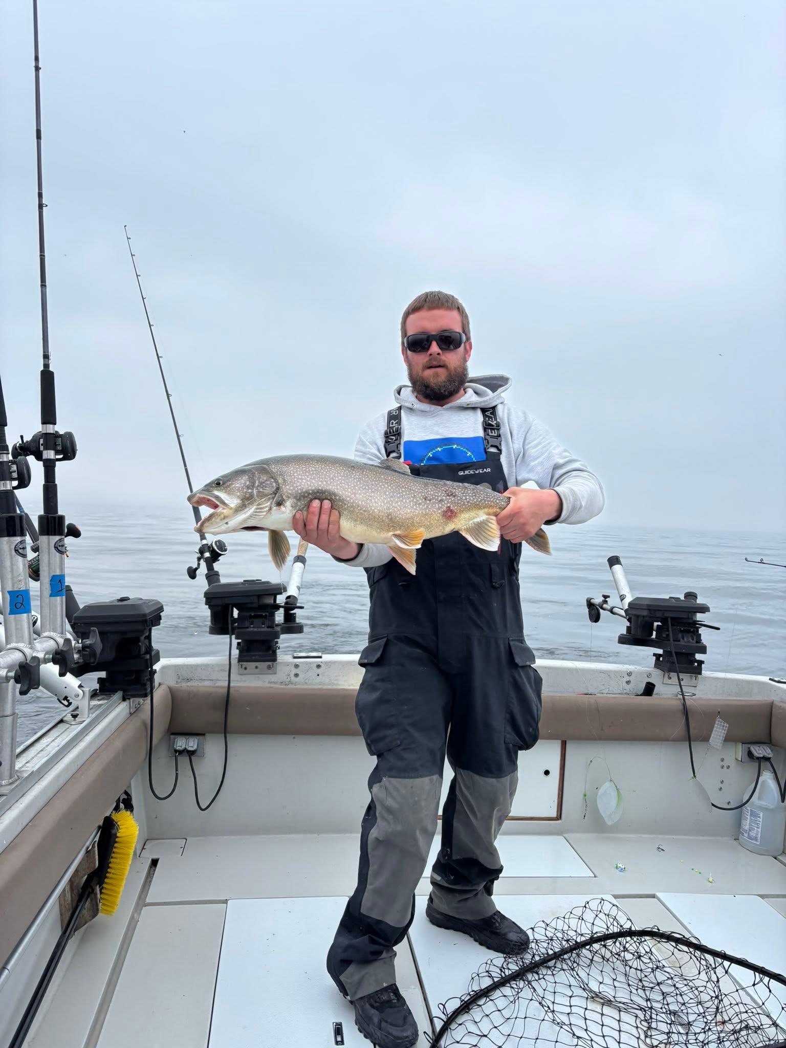 Lake trout caught while fishing on boat in Ogdensburg NY