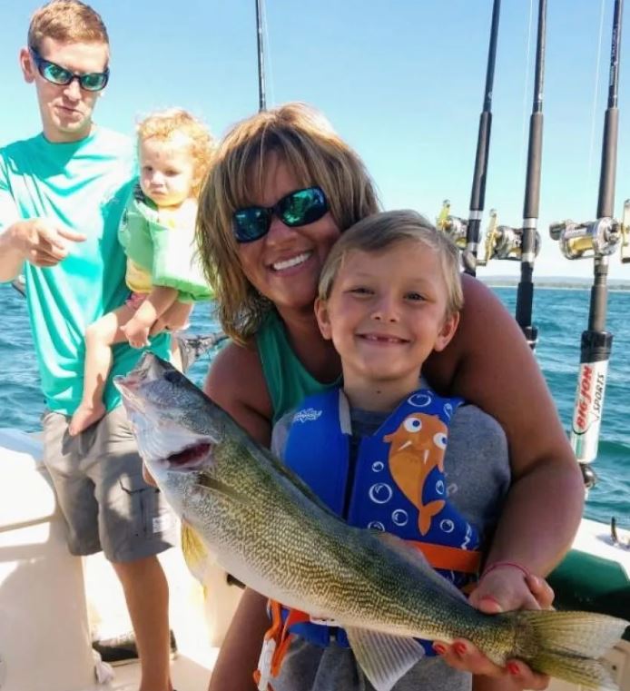 Four people fishing in Erie