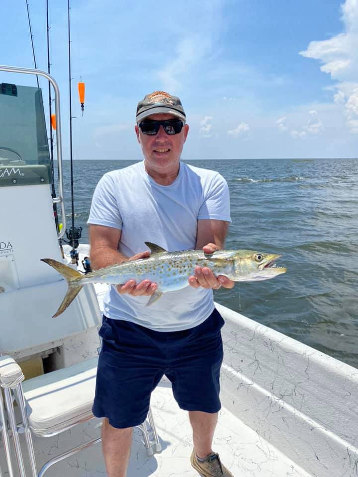 Spanish Mackerel, a 24-inch catch, reeled in at Saint Marks