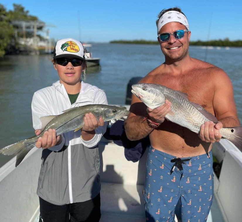 Two anglers with a big catch of fish in Florida