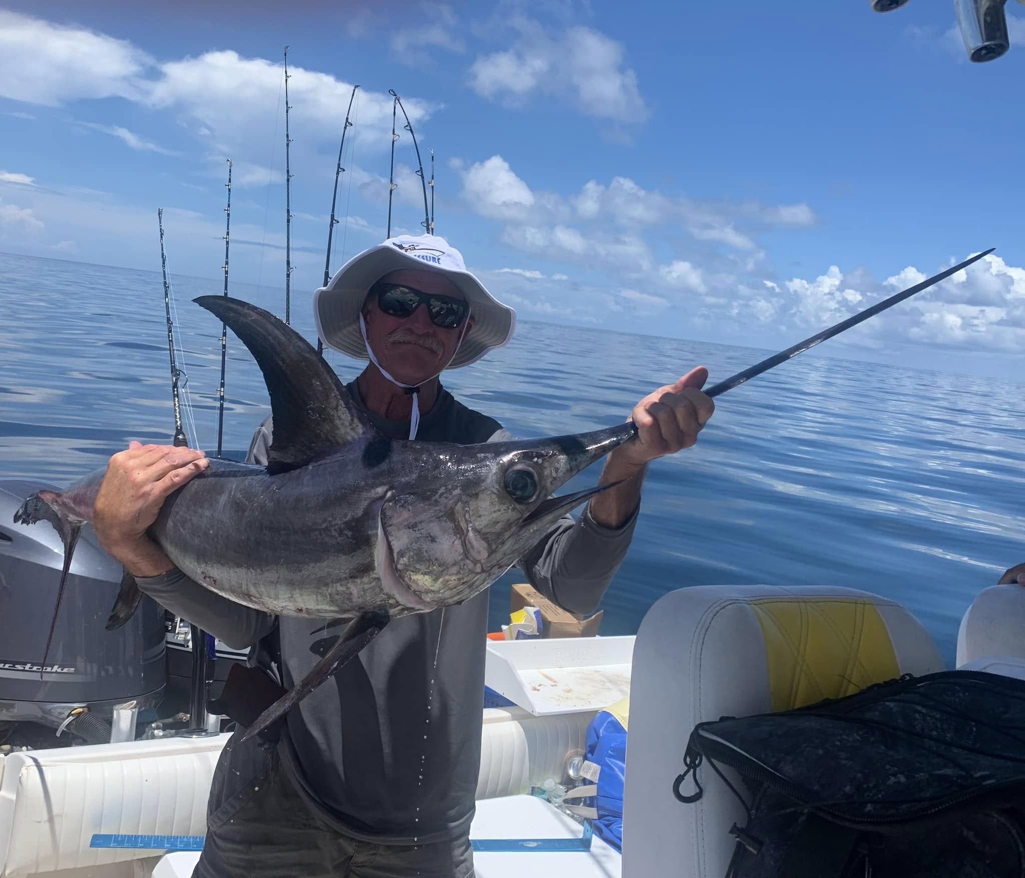 Deep sea fishing charter boat heading to Gulf of Mexico waters targeting tuna and swordfish