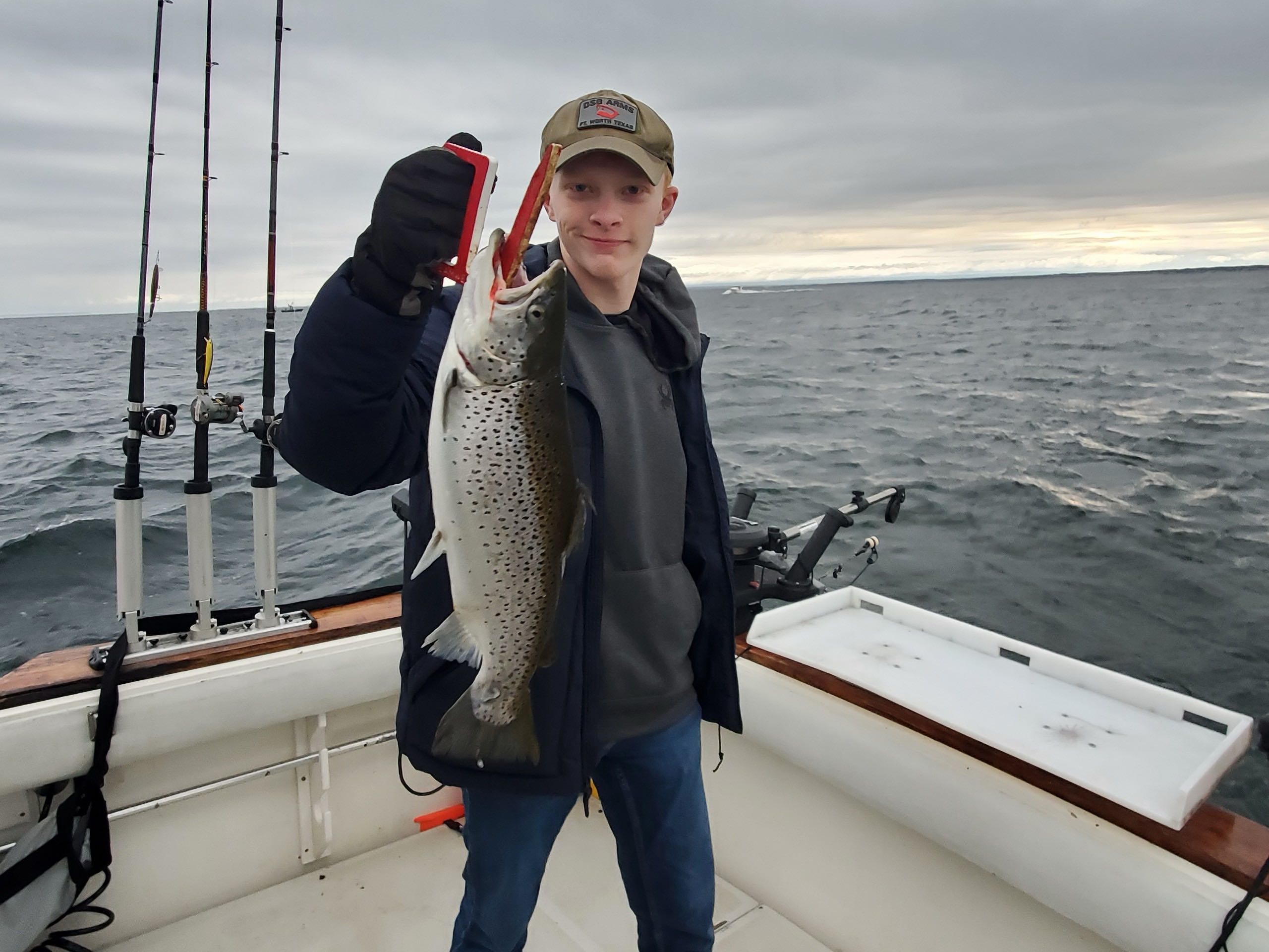 Brown trout caught fishing on boat in Mexico NY