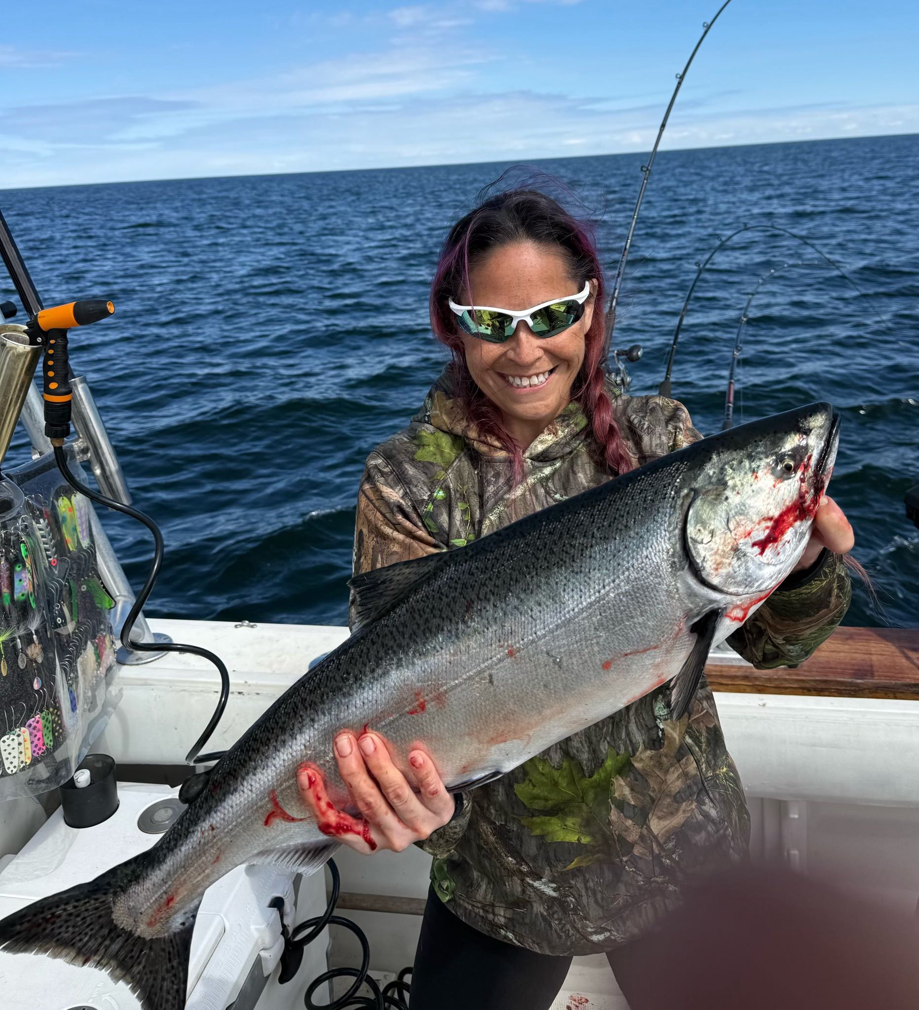 Coho salmon caught while fishing in Mexico NY