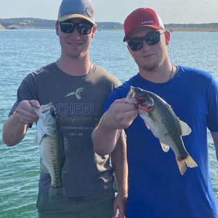 Two largemouth bass caught in Austin, Texas