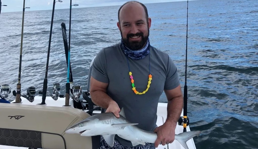 Atlantic Sharpnose Shark measuring 14 inches caught in NC