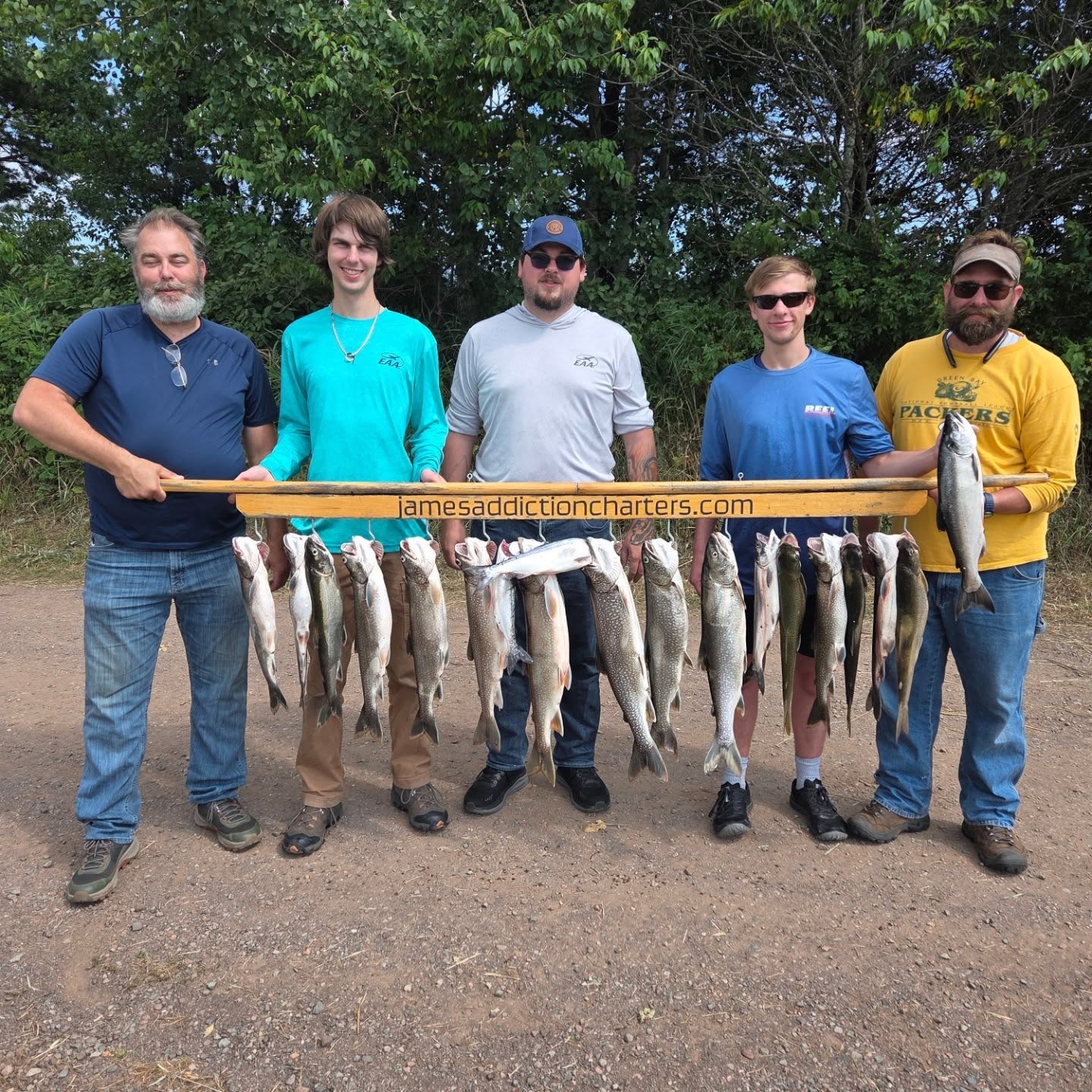 A group of 5 people fishing for 12 Bluefish and Coho Salmon in Minnesota