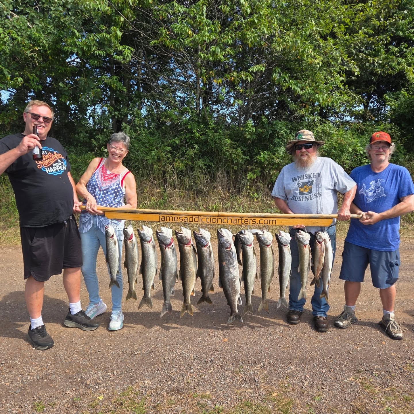 Coho salmon and cutthroat trout caught while fishing in Minnesota