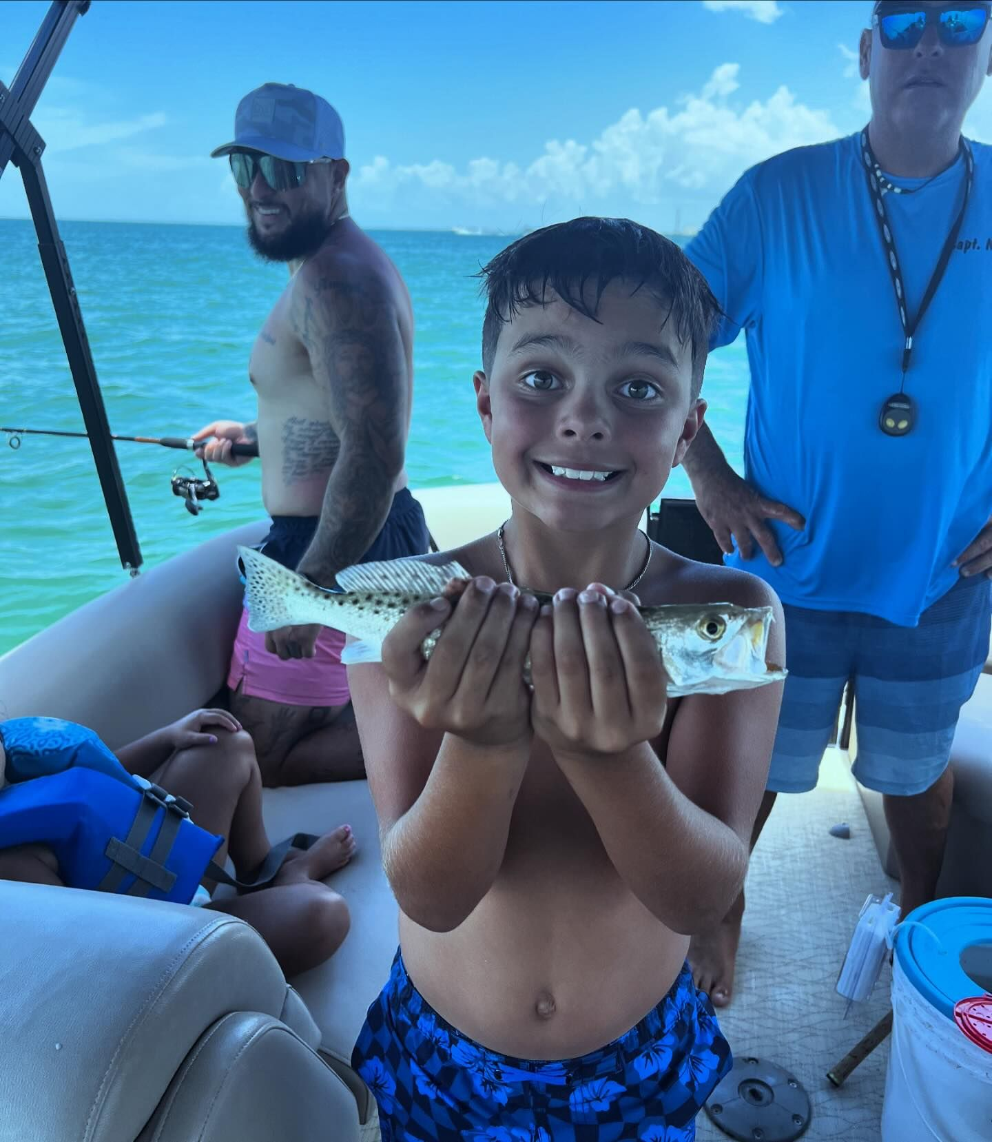 Fishing cruise in Clearwater FL with caught fish on boat deck