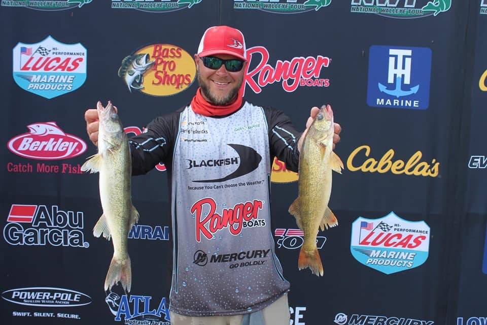 Two Walleye fish caught by angler in Estelline